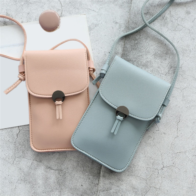 Bolso de teléfono móvil Simple Retro con pantalla táctil transparente para mujer 3