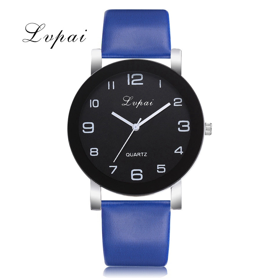 Lvpai-Reloj de pulsera de cuero para Mujer