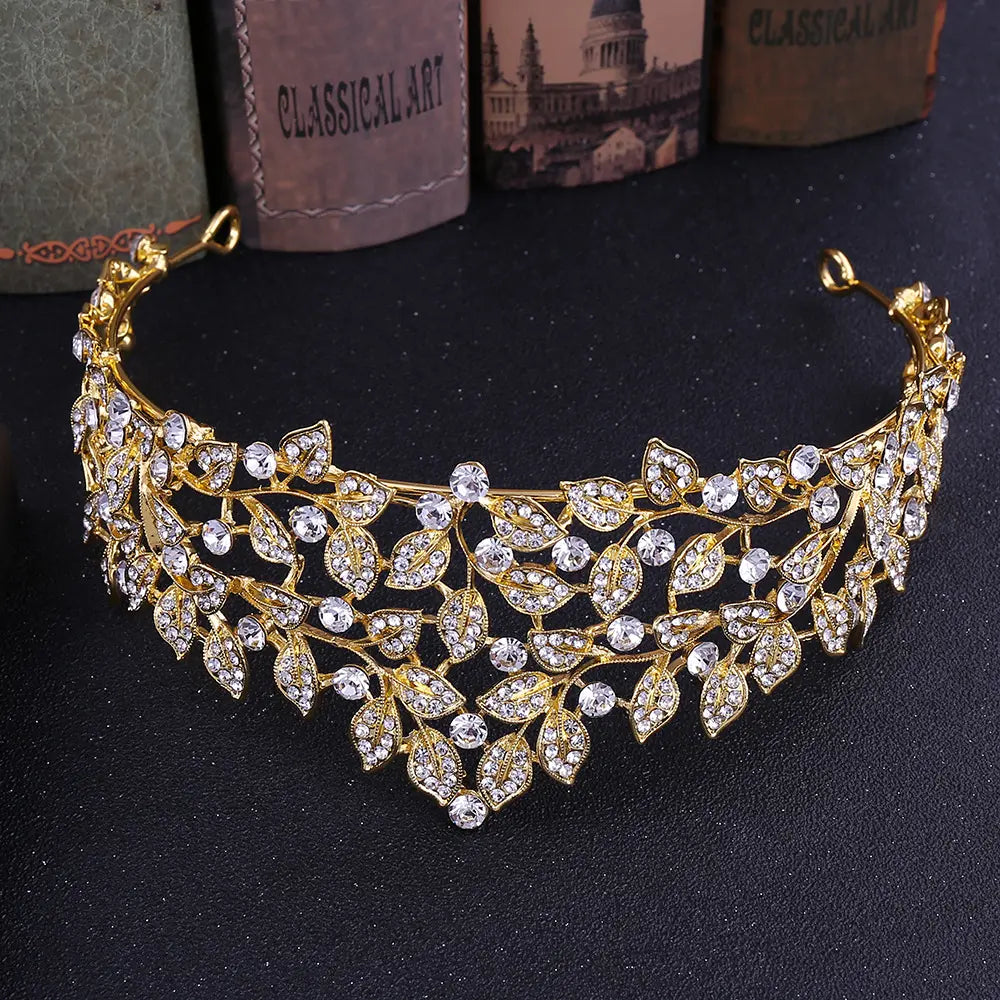Coronas y Tiaras plateadas Diadema de diamantes de imitación de cristal