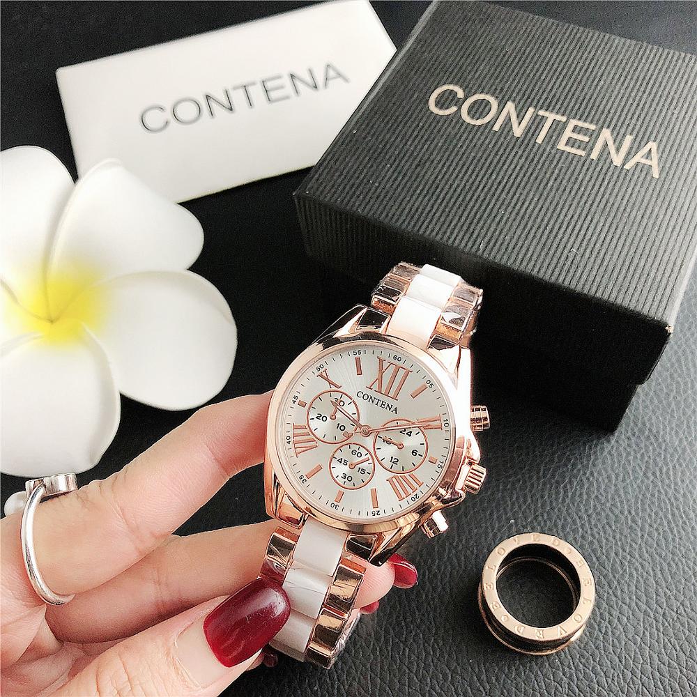 Reloj de cuarzo de oro rosa para mujer