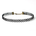 Gargantilla De Terciopelo Negro Gótico Collares De Cuerda De Estilo Gótico