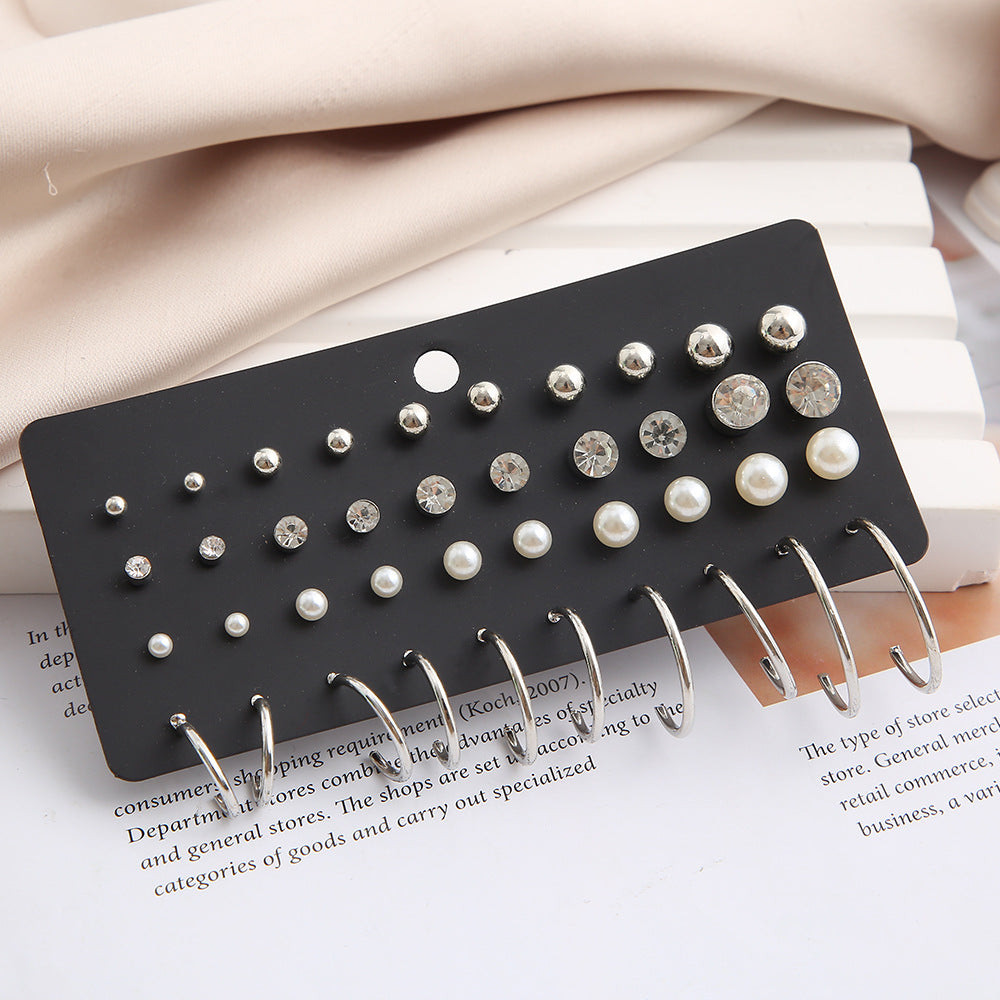 Conjunto De Pendientes Juego De Pendientes Femenino De Perlas