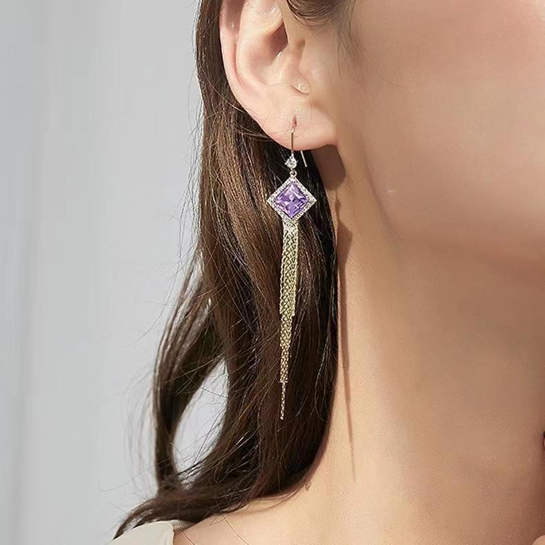 Pendientes De Gota De Borla De Hilo Largo Geométrico, Moda Coreana Joyería Colgante