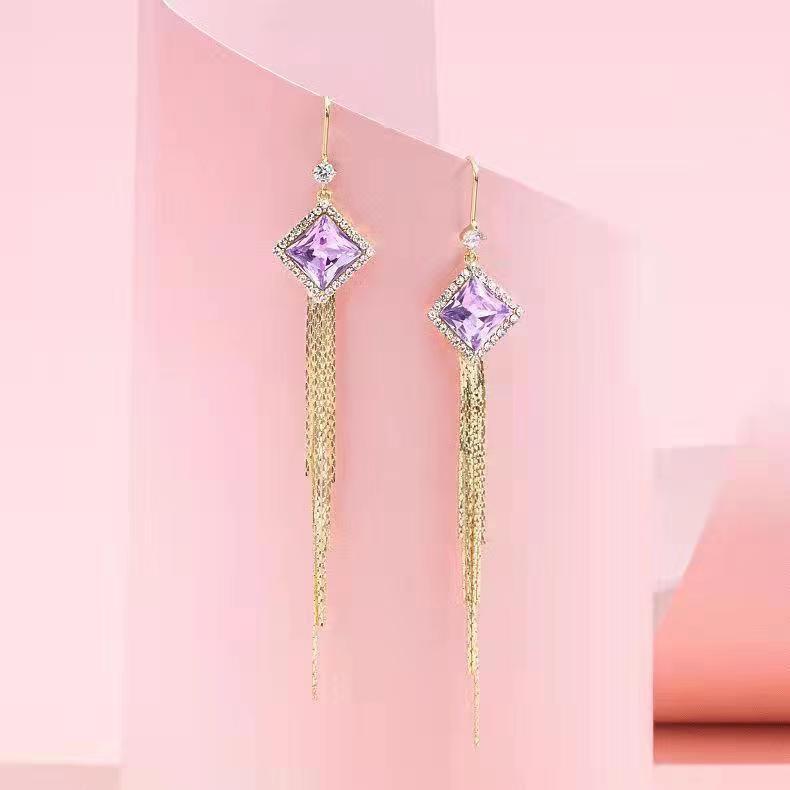 Pendientes De Gota De Borla De Hilo Largo Geométrico, Moda Coreana Joyería Colgante