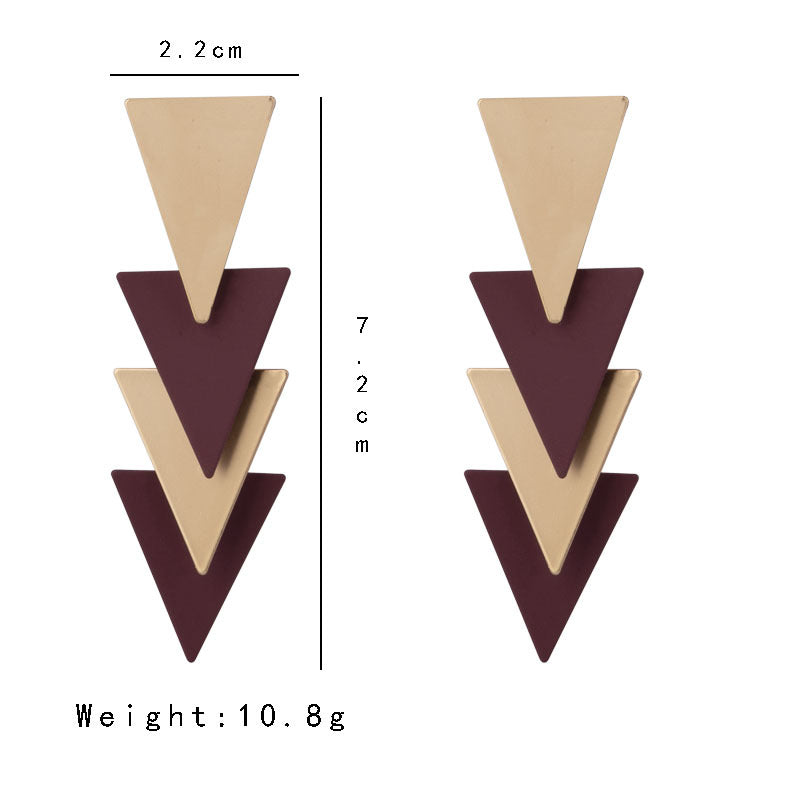 Pendientes De Gota Dorados Estilo Veraniego Joyería Triangular