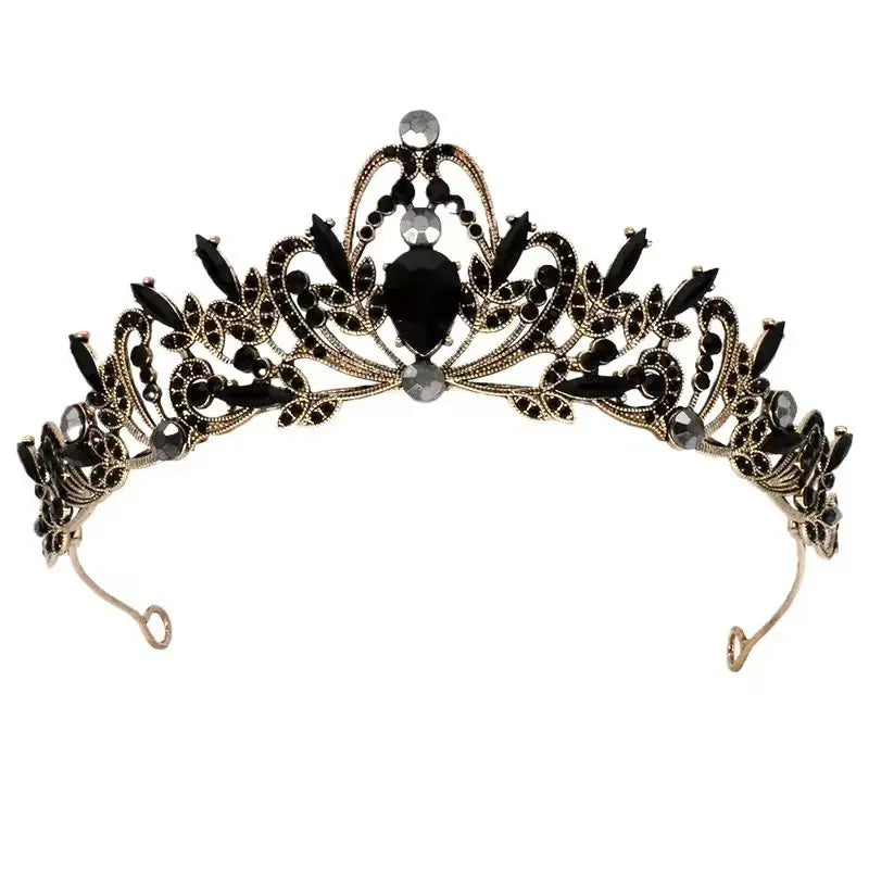 Corona Nupcial Con Diamantes De Imitación De Color Negro