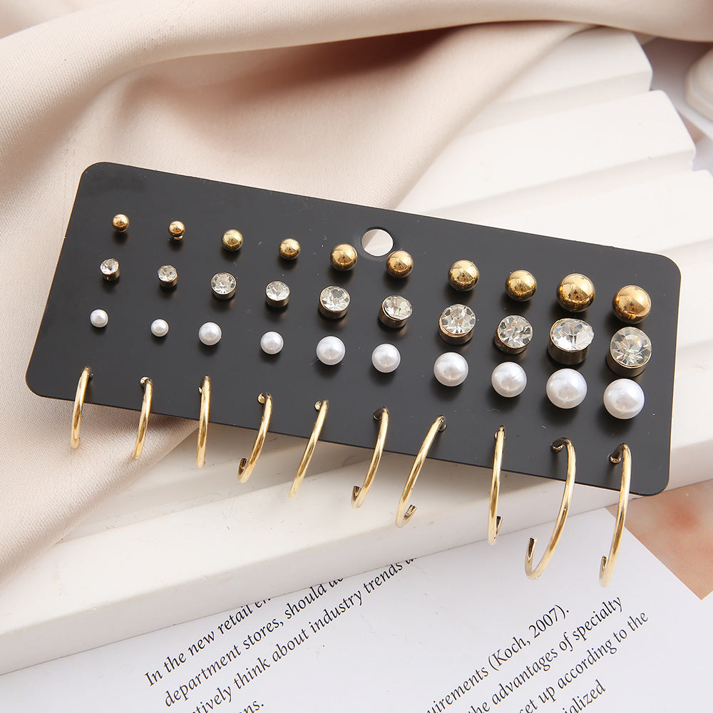 Conjunto De Pendientes Juego De Pendientes Femenino De Perlas