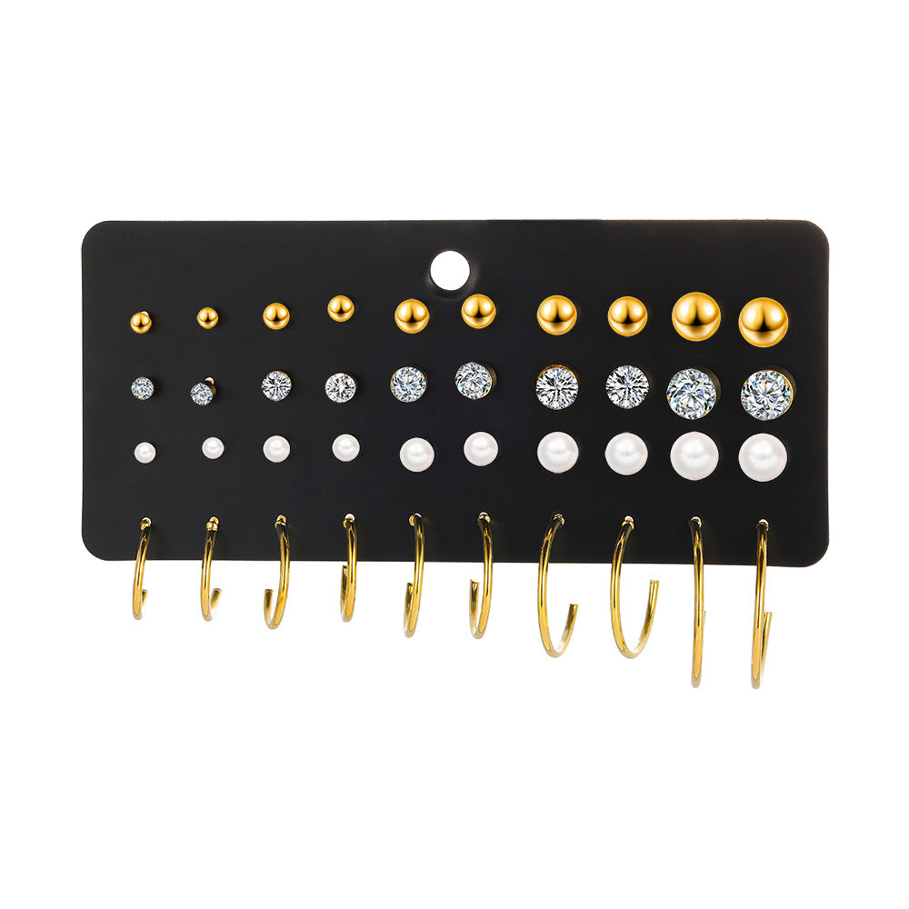 Conjunto De Pendientes Juego De Pendientes Femenino De Perlas