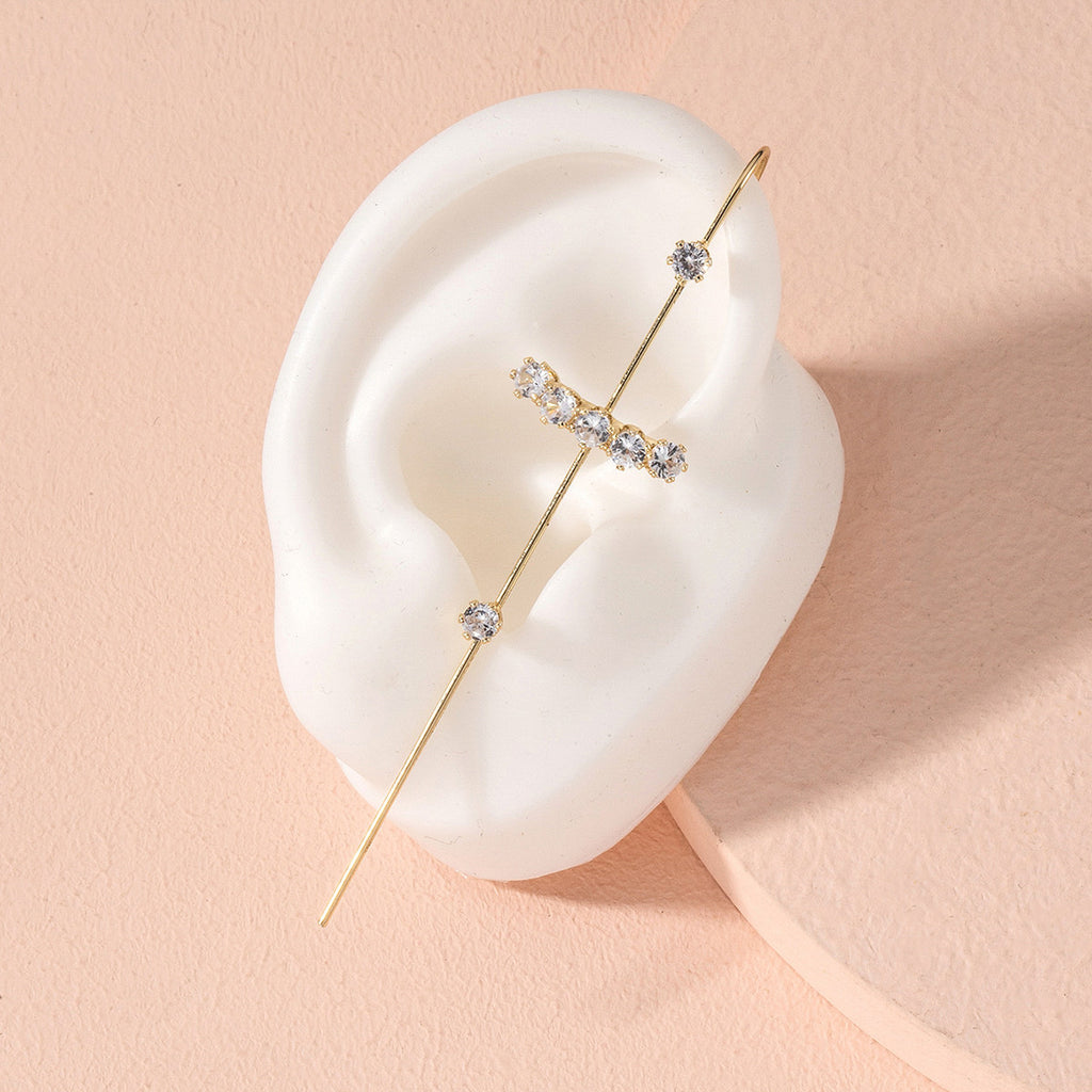 Pendientes De Tuerca De Cristal, Cz Cuff Piercing, Pendientes De Cruz Llamativos