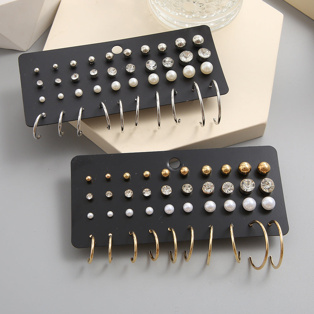 Conjunto De Pendientes Juego De Pendientes Femenino De Perlas
