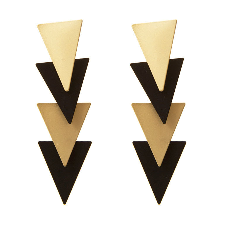 Pendientes De Gota Dorados Estilo Veraniego Joyería Triangular