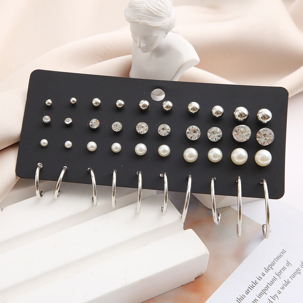 Conjunto De Pendientes Juego De Pendientes Femenino De Perlas
