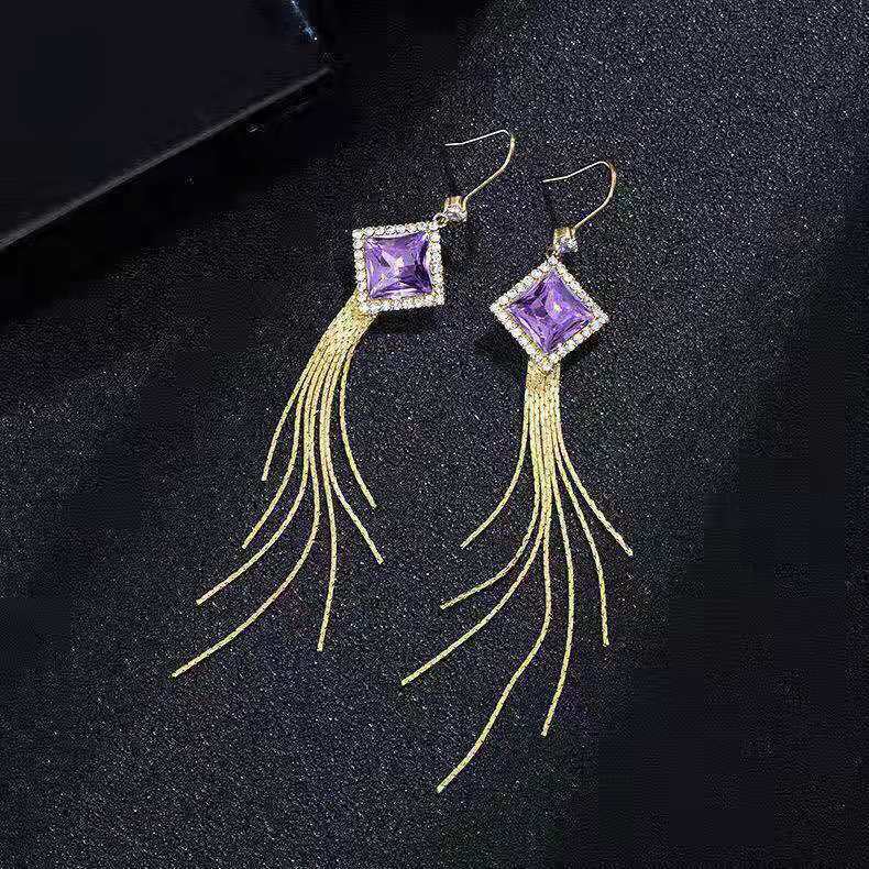 Pendientes De Gota De Borla De Hilo Largo Geométrico, Moda Coreana Joyería Colgante