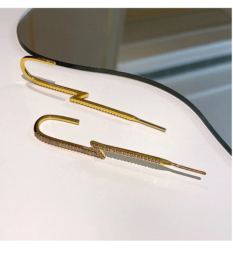 Aretes Diagonales De Color Dorado, Regalo De Joyería Coreana