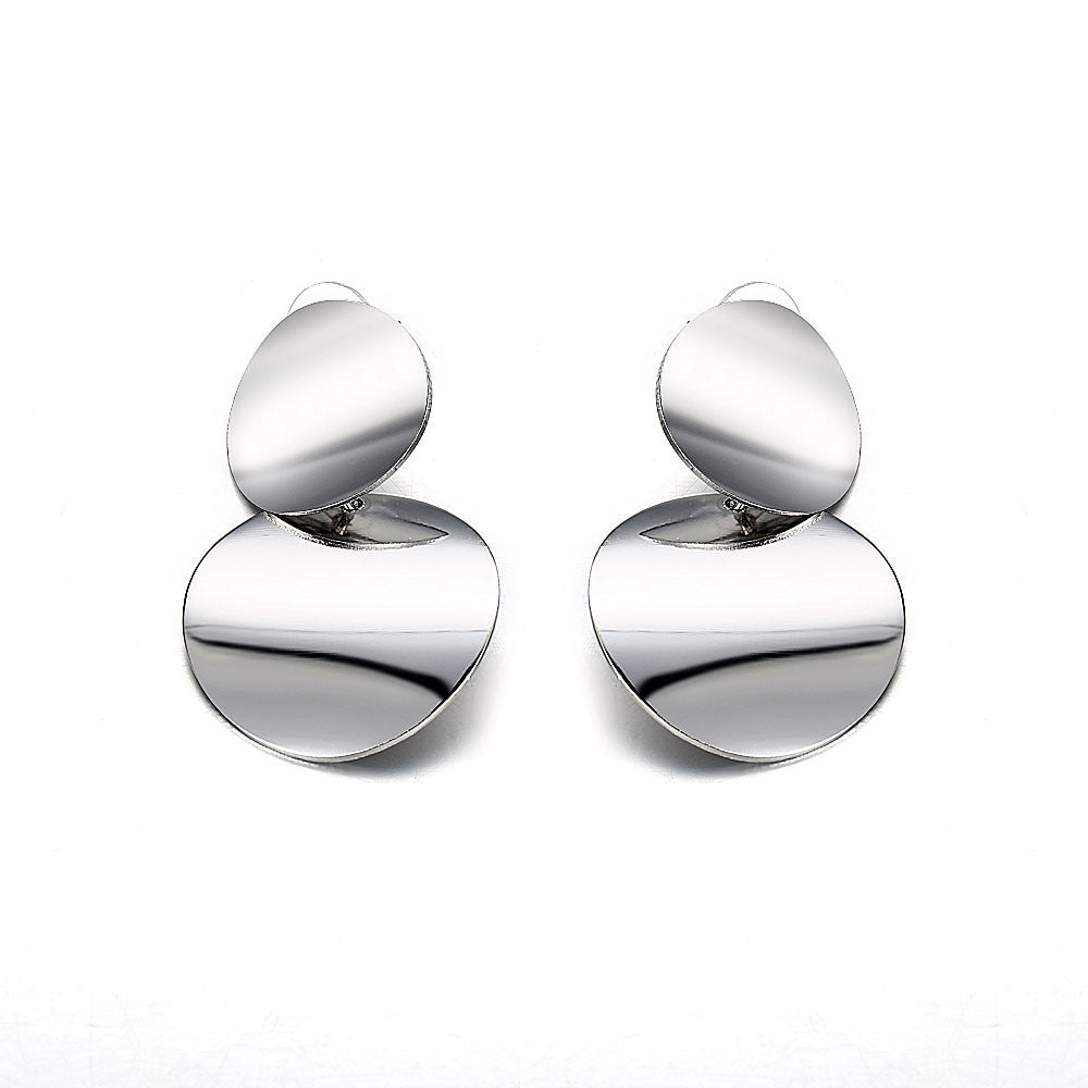 Pendientes de botón de corazón grande para mujer