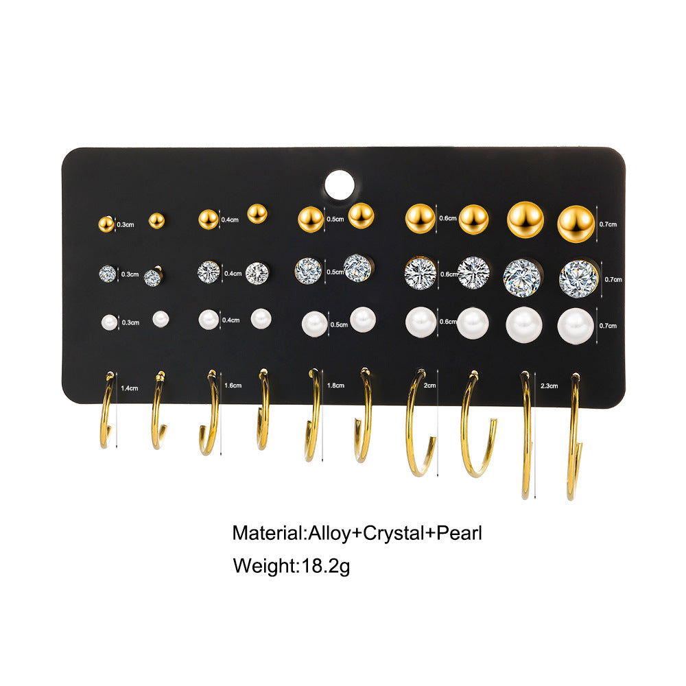 Conjunto De Pendientes Juego De Pendientes Femenino De Perlas