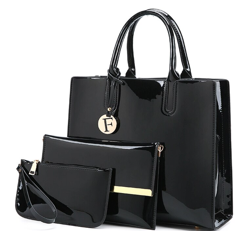 3 juegos de bolsos de charol