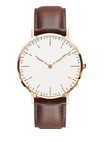 Reloj de cuero de lujo para mujer, pulsera de cuarzo Simple