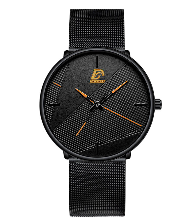 Relojes minimalistas para hombre, pulsera de cuarzo con correa de malla de acero inoxidable ultradelgada, de negocios