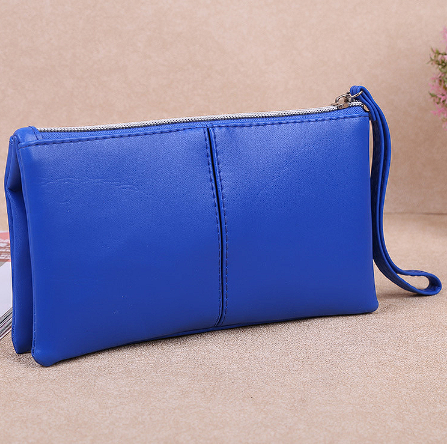 Cartera de mano de cuero con cera de aceite para mujer