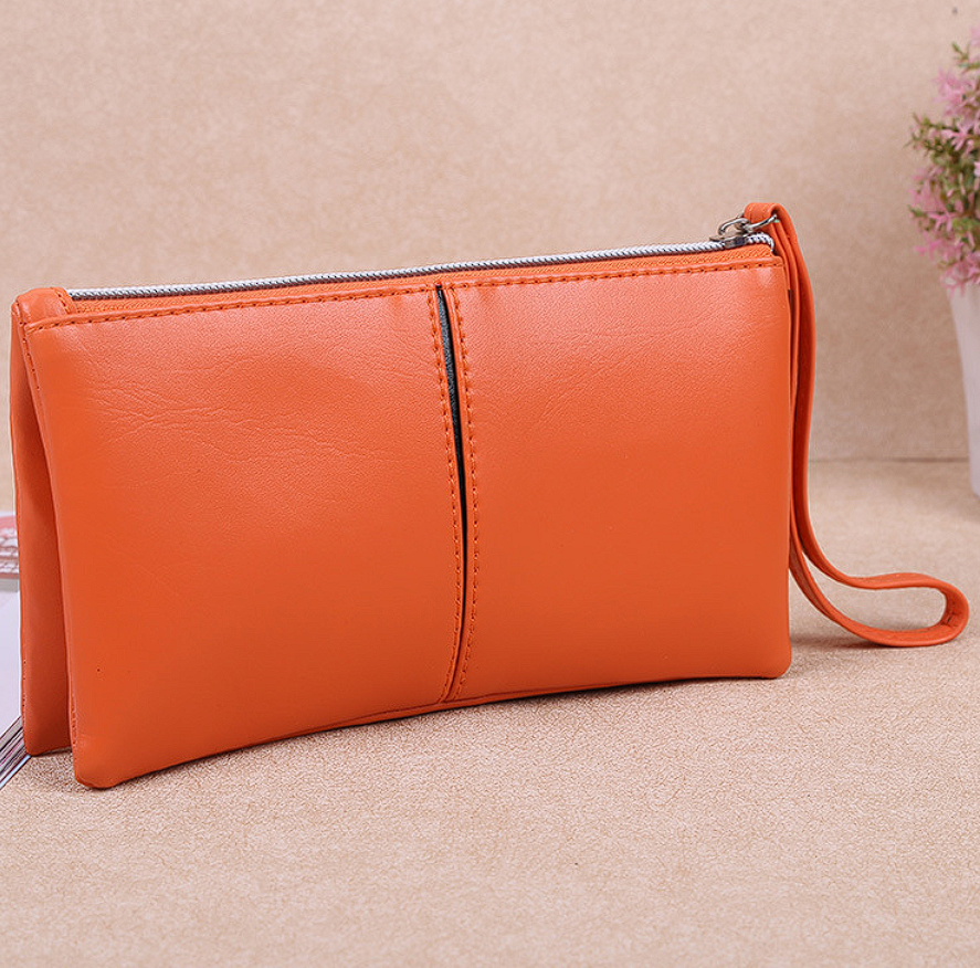 Cartera de mano de cuero con cera de aceite para mujer