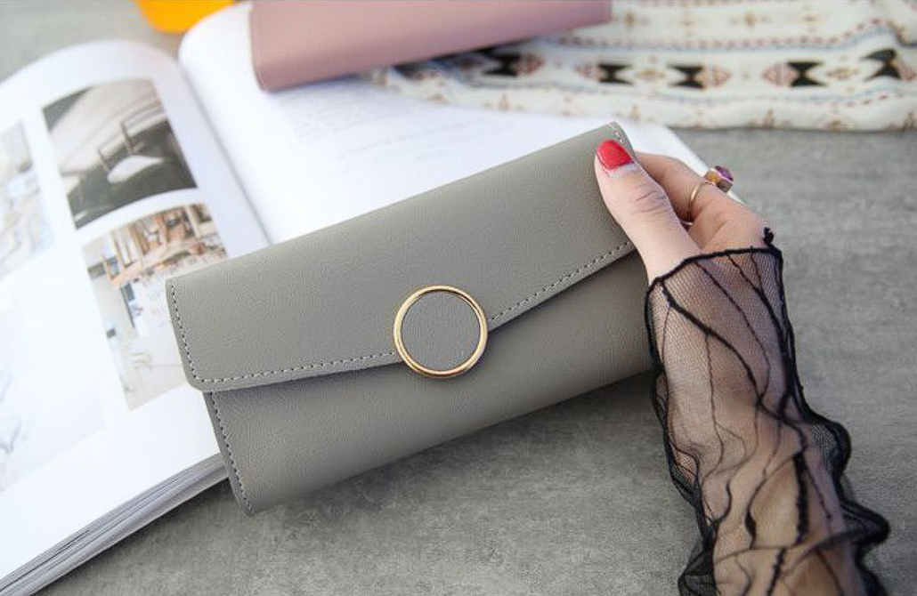 Carteras de lujo con hebilla redonda para mujer