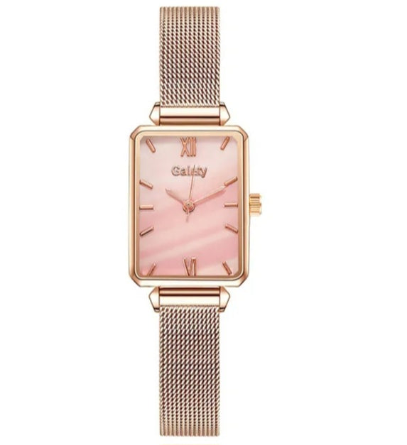 Reloj cuadrado de cuarzo para mujer, conjunto de pulsera, esfera verde